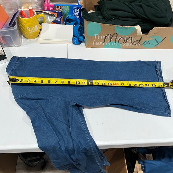 Vintage Talbots Denim Ruffle Western Cowgirl Button Up Shirt Rodeo Medium Cotton - Picture 7 of 7